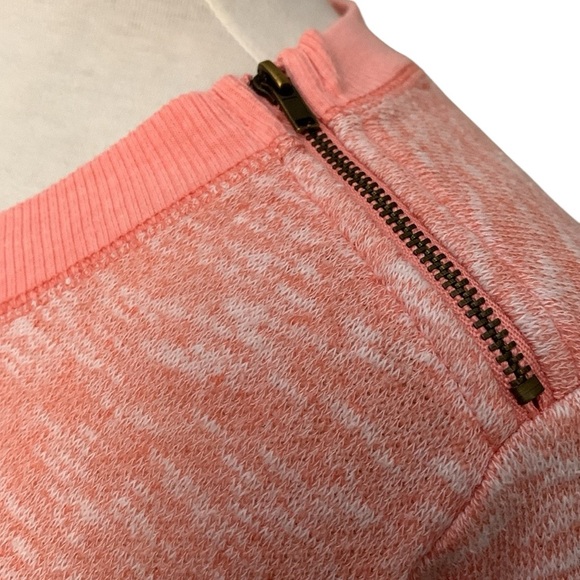 Merona lightweight heathered coral shoulder zip sweatshirt pullover - Picture 3 of 14